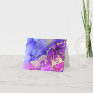 Carte De Remerciements Lavage à l'encre rose violet élégant aux tons de b