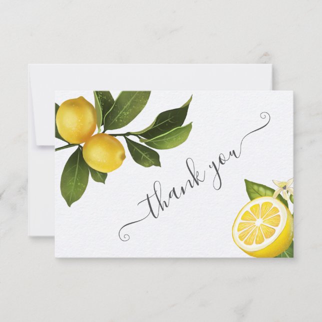 Carte De Remerciements Lavage de Citron Moderne pour une Mariée  (Devant)