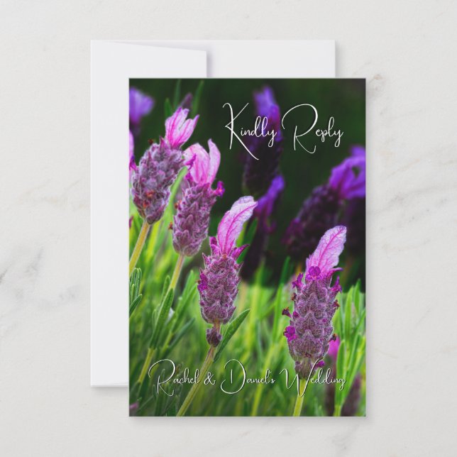 Carte De Remerciements Lavande, Amour & Dévotion, Mariage, RSVP (Devant)