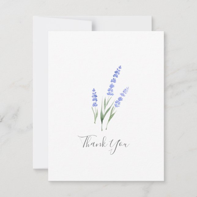 Carte de remerciements Lavande aquarelle (Devant)
