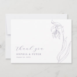 Carte de remerciements Lavande de fleur de ligne