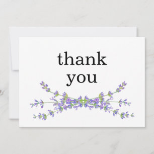 Carte De Remerciements Lavande florale minimaliste simple et élégante