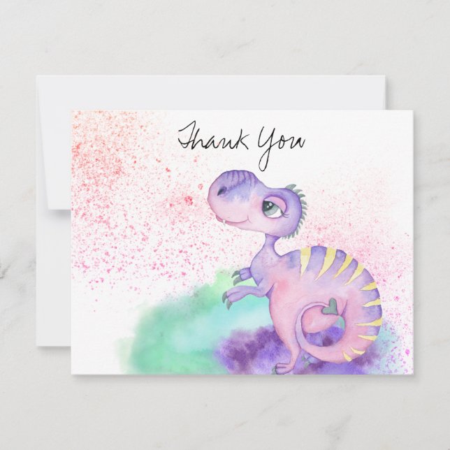 Carte De Remerciements *~* Lavande Jaune Dragon Baby shower bébé garçon (Devant)
