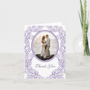 Carte De Remerciements Lavande violet Mariage Vintage Botanique