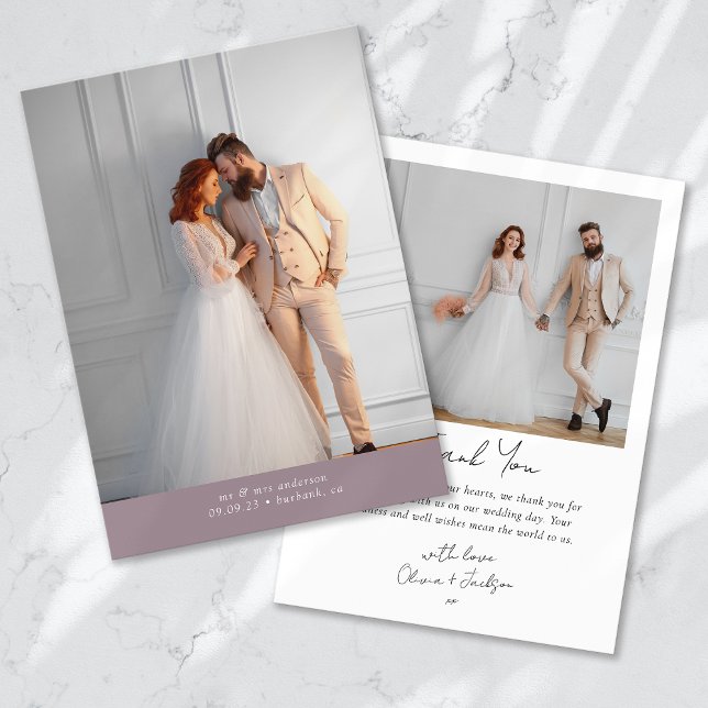 Carte De Remerciements Lavender 2 Mariage photo (Créateur téléchargé)