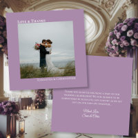 Lavender Purple Love Thanks Photo & Note Mariage