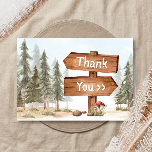 Carte De Remerciements L'aventure Attend la Fête de Bébé en Forêt