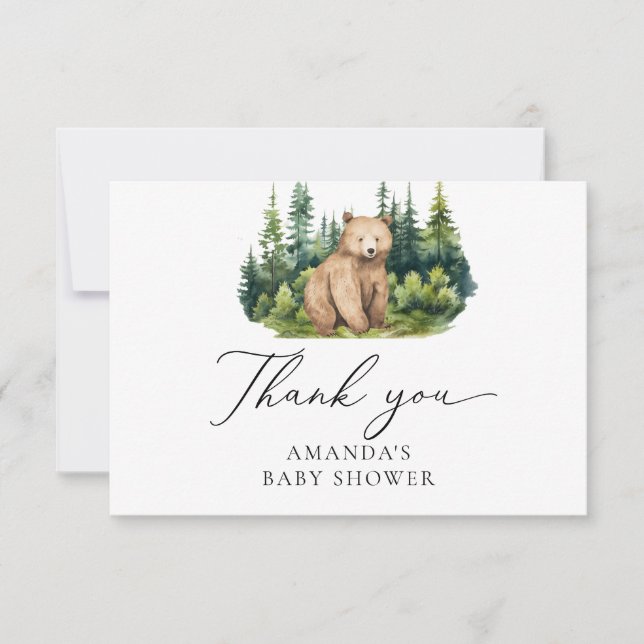 Carte De Remerciements L'aventure attend l'ours des bois (Devant)