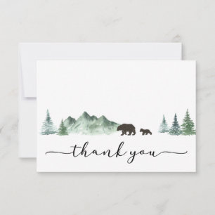 Carte De Remerciements L'aventure commence le Baby shower de l'ours