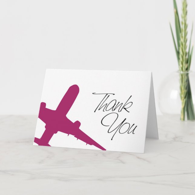 Carte De Remerciements L'avion remercient You&apos ; s (Devant)