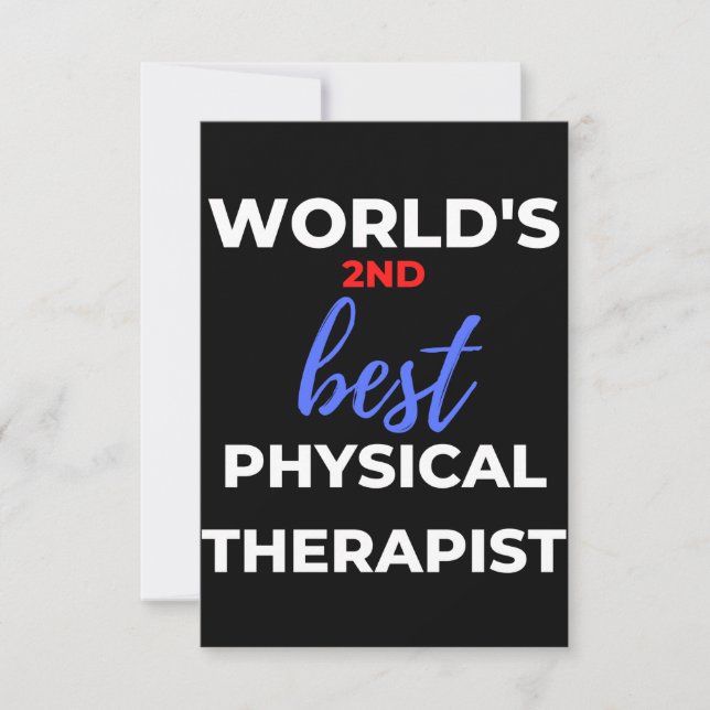 Carte De Remerciements Le 2ème meilleur physiothérapeute du monde (Devant)