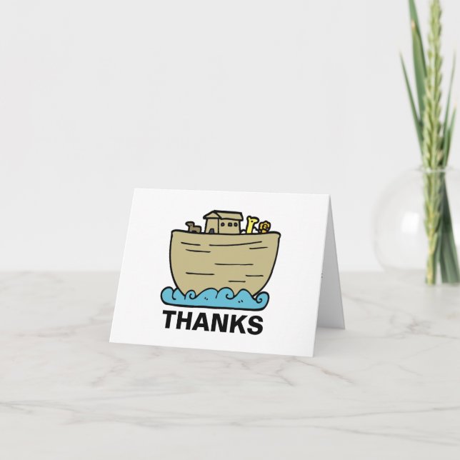 Carte De Remerciements Le Baby shower chrétien de Noah's Ark Cute (Devant)