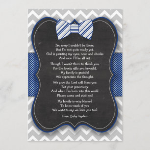 Carte De Remerciements Le baby shower de cravate d'arc vous remercient