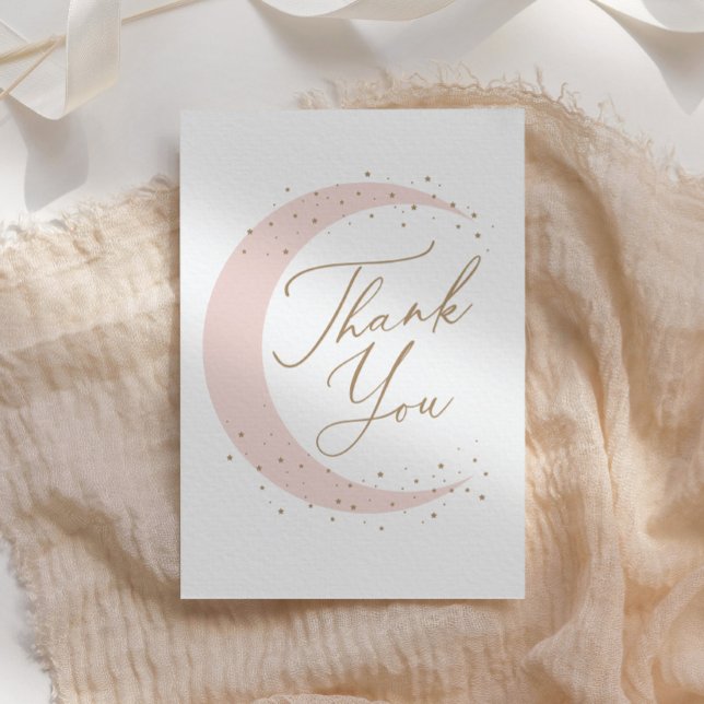 Carte De Remerciements Le Baby shower de la fille de la lune (Créateur téléchargé)