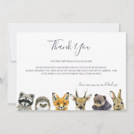Carte De Remerciements Le Baby shower des animaux des bois