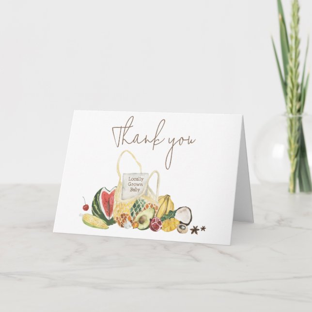 Carte De Remerciements Le Baby shower des fermiers cultivés localement (Devant)