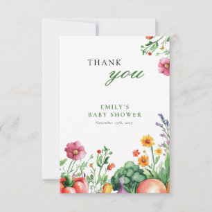 Carte De Remerciements Le Baby shower des fermiers cultivés localement