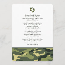 Le baby shower vert de Camo vous remercient de