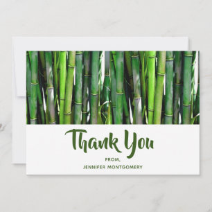 Carte De Remerciements Le Bambou vert Stalks Photographie de la nature