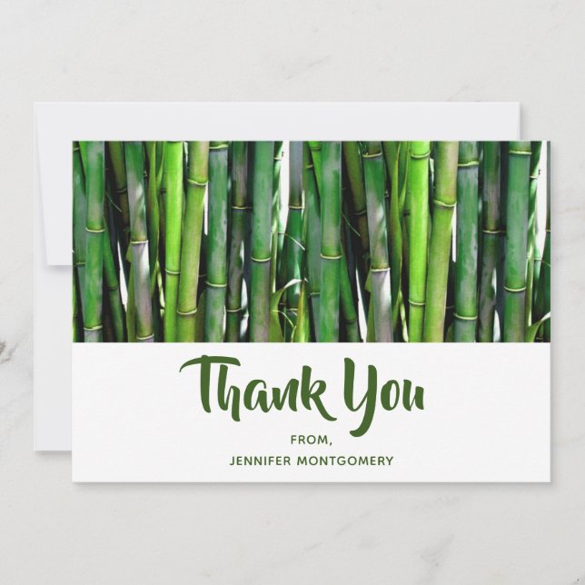 Carte De Remerciements Le Bambou vert Stalks Photographie de la nature (Devant)
