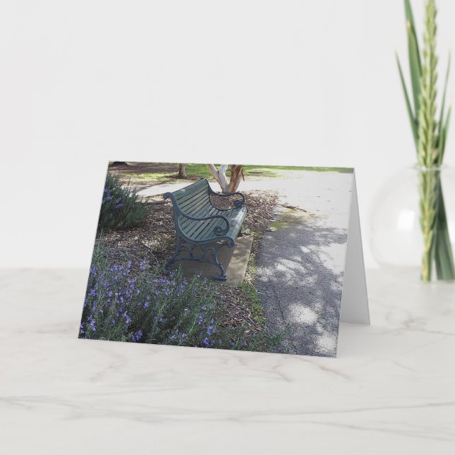 Carte De Remerciements Le banc vide et Rosemary Bush (Devant)