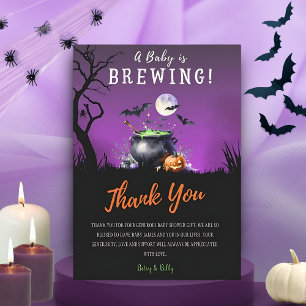 Carte De Remerciements Le bébé brasse le Baby shower d'Halloween