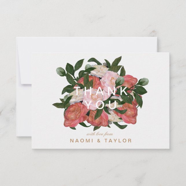 Carte De Remerciements Le bouquet/Merci (Devant)