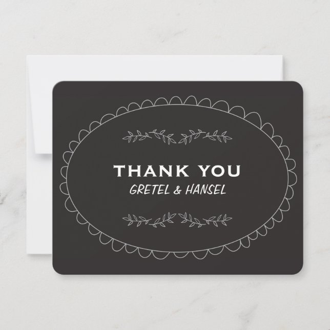 Carte De Remerciements le cadre de griffonnage vous remercient (Devant)