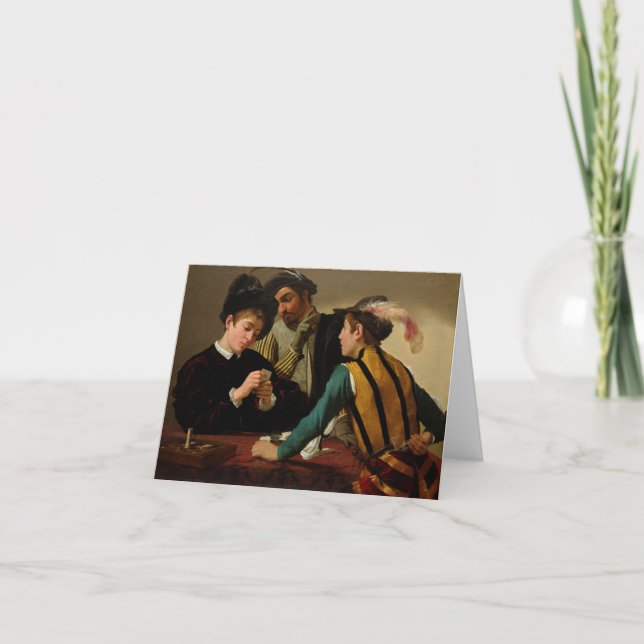 Carte De Remerciements Le Cardsharps par Caravaggio (Devant)