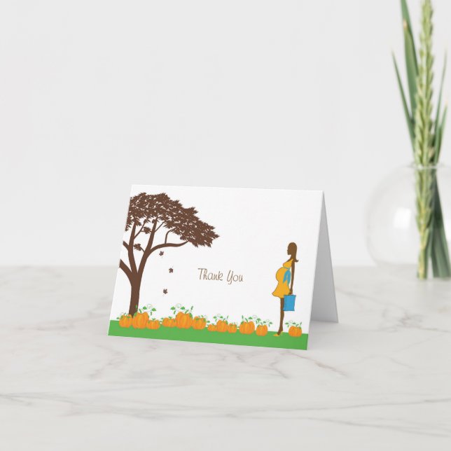 Carte De Remerciements Le champ des citrouilles que le baby shower vous (Devant)