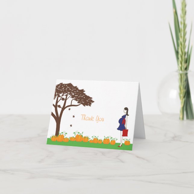 Carte De Remerciements Le champ du bébé de citrouilles vous remercient (Devant)