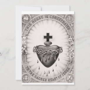 Carte De Remerciements Le Cœur très saint de Jésus Symbole divin