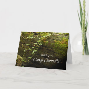 Carte De Remerciements Le conseiller de camp remercie Woods en plein air