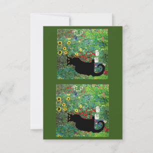 Carte De Remerciements Le Conversation Noir à Klimt’s Garden,
