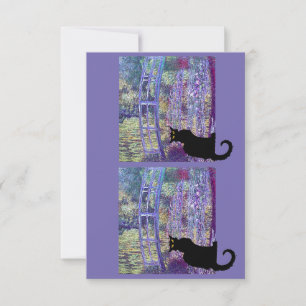 Carte De Remerciements Le Conversation Noir et le pont japonais de Monet,