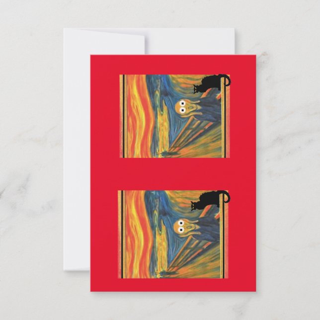 Carte De Remerciements Le Conversation Noir et The Scream de Munch, (Devant)