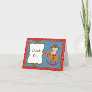 Carte De Remerciements Le cow-boy Baby Thank