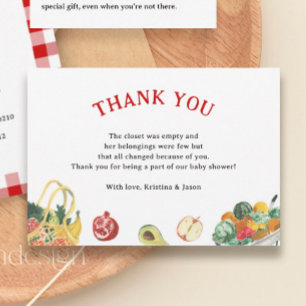 Carte De Remerciements Le marché des agriculteurs Baby shower cultivé loc