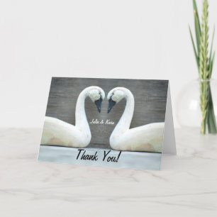Carte De Remerciements Le mariage campagnard de cygne remercient Yous