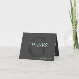 Carte De Remerciements le mariage classique minniemay de monogramme vous