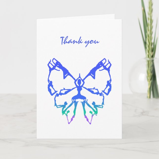 Carte De Remerciements Le Merci, merci, yoga pose l'art de papillon (Devant)