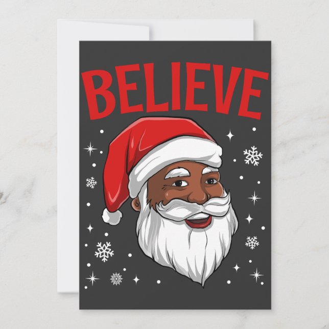Carte De Remerciements Le Noël noir de Père Noël en Afrique (Devant)