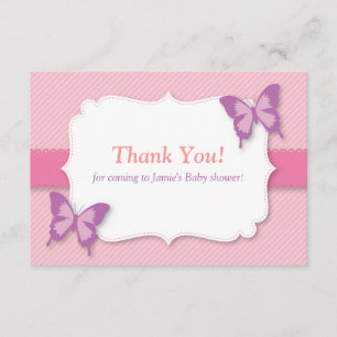 Carte De Remerciements Le papillon pourpre élégant vous remercient baby