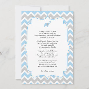 Carte De Remerciements Le poème de baby shower vous remercient des notes,