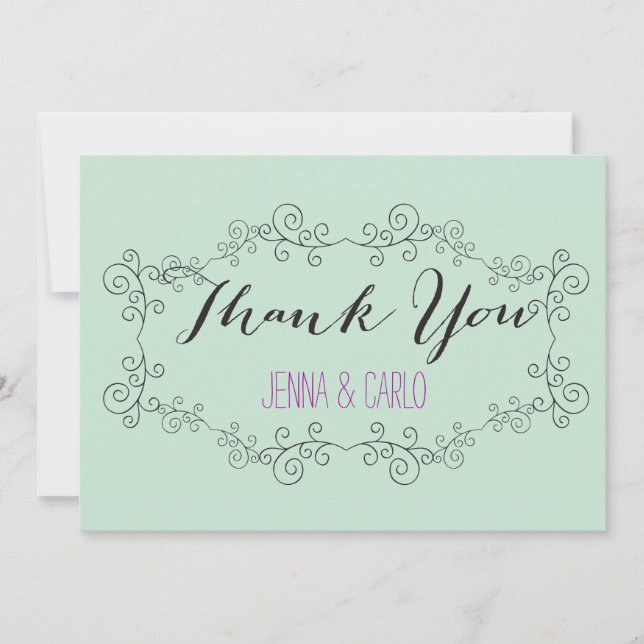 Carte De Remerciements le remous de griffonnage vous remercient (Devant)