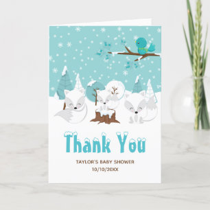 Carte De Remerciements Le renard arctique Le Baby shower des merveilles h