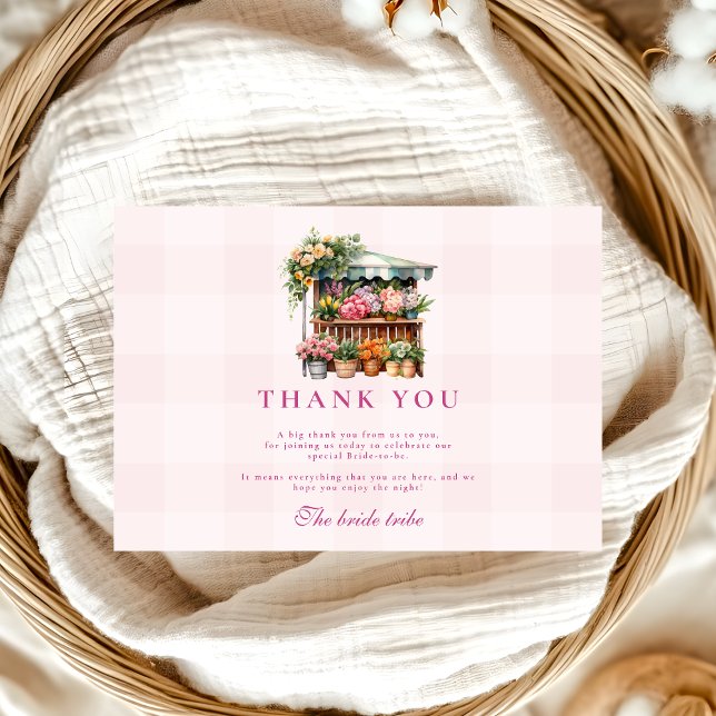 Carte De Remerciements Le rose de la Fête des mariées du marché (Créateur téléchargé)