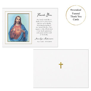 Carte De Remerciements Le Sacré Coeur de Jésus