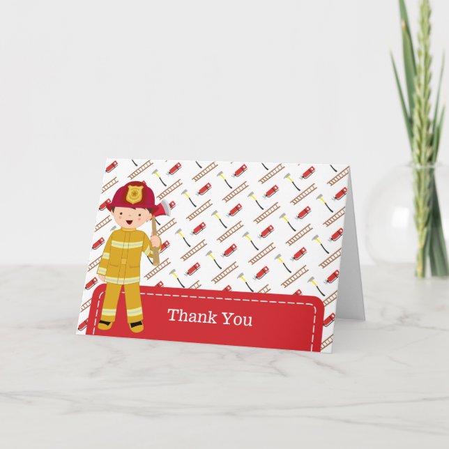Carte De Remerciements Le sapeur-pompier vous remercient (Devant)