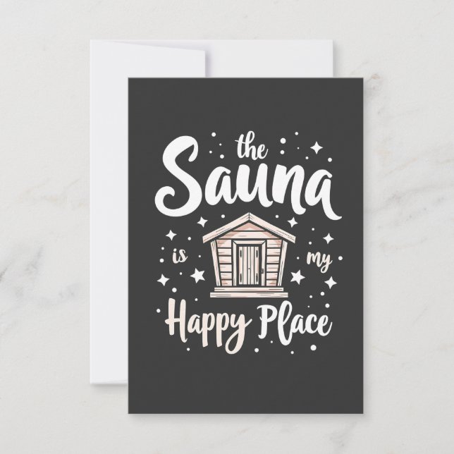 Carte De Remerciements Le sauna est mon endroit heureux (Devant)